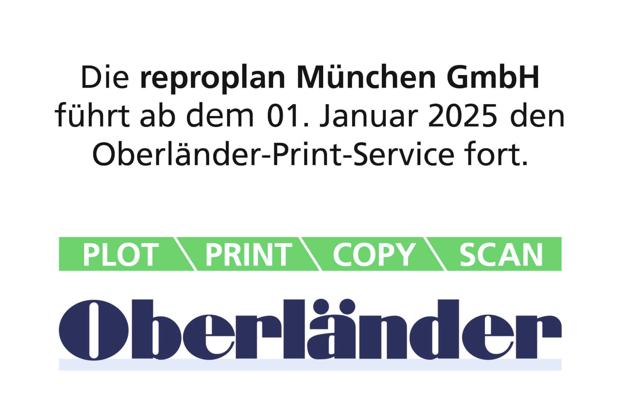 reproplan München GmbH führt Oberländer-Printservice weiter