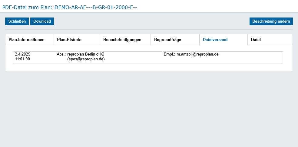 Beispiel Dateiversand