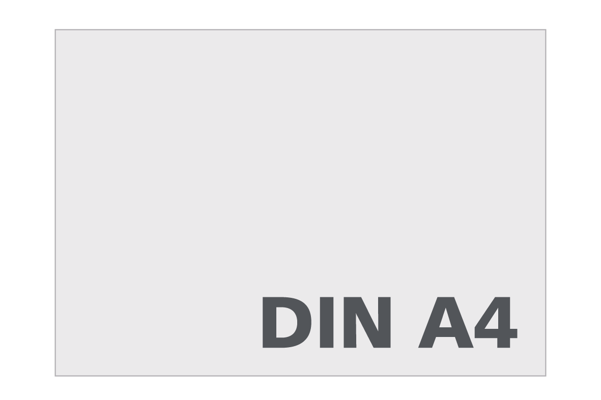DIN A4: 21,0 cm x 29,7 cm
