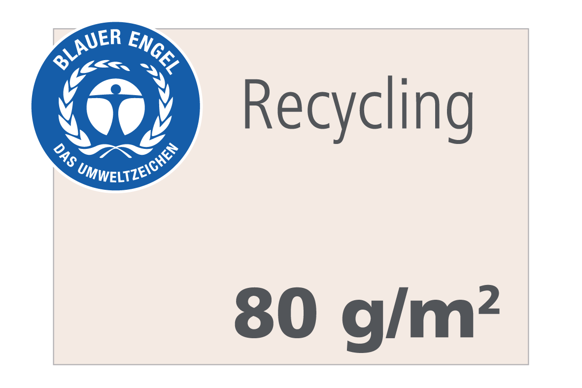 80 g/m² Blauer Engel Recyclingpapier